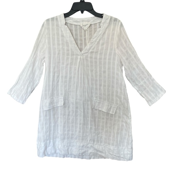 Pomander Place Tuckernuck White Mini Carolina Cotton Resort Caftan Size Medium - Picture 4 of 7